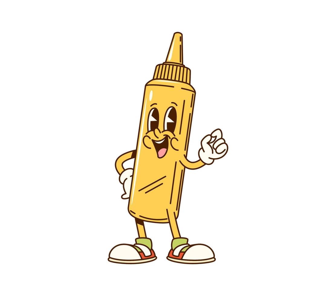 Isolated food dressing retro personage vector