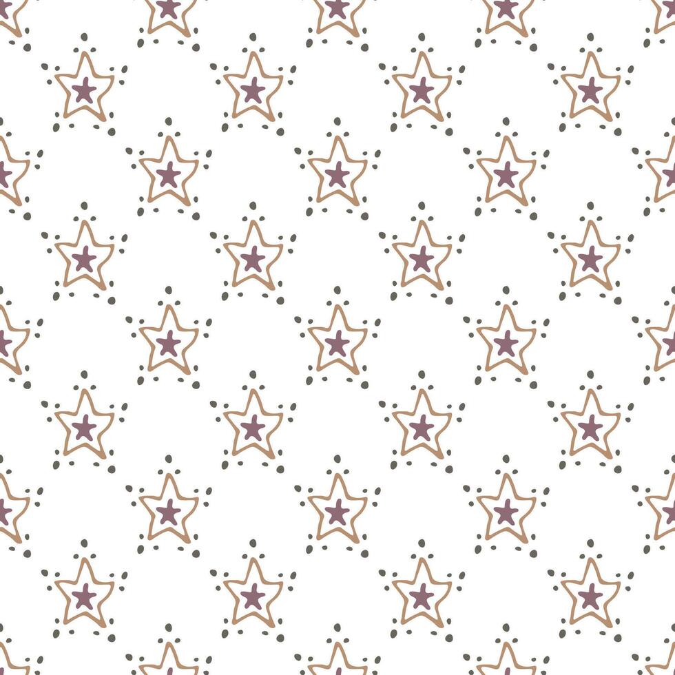 Seamless pattern with cute stars doodle for decorative print, wrapping paper, greeting cards, wallpaper and fabric vector