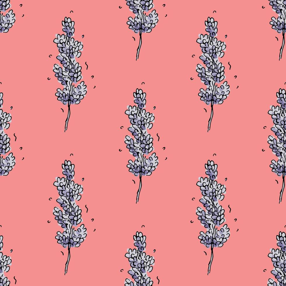 Seamless pattern with lavender flowers for decorative print, wrapping paper, greeting cards, wallpaper and fabric vector