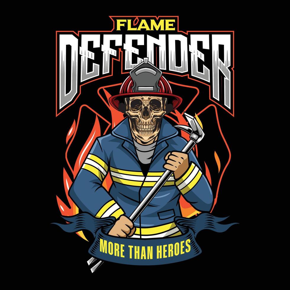 Firefighter Day May 4 Illustration for sticker, poster, flyer, brochure, invitation, greeting card, banner, campaign, apparel, social media, template vector