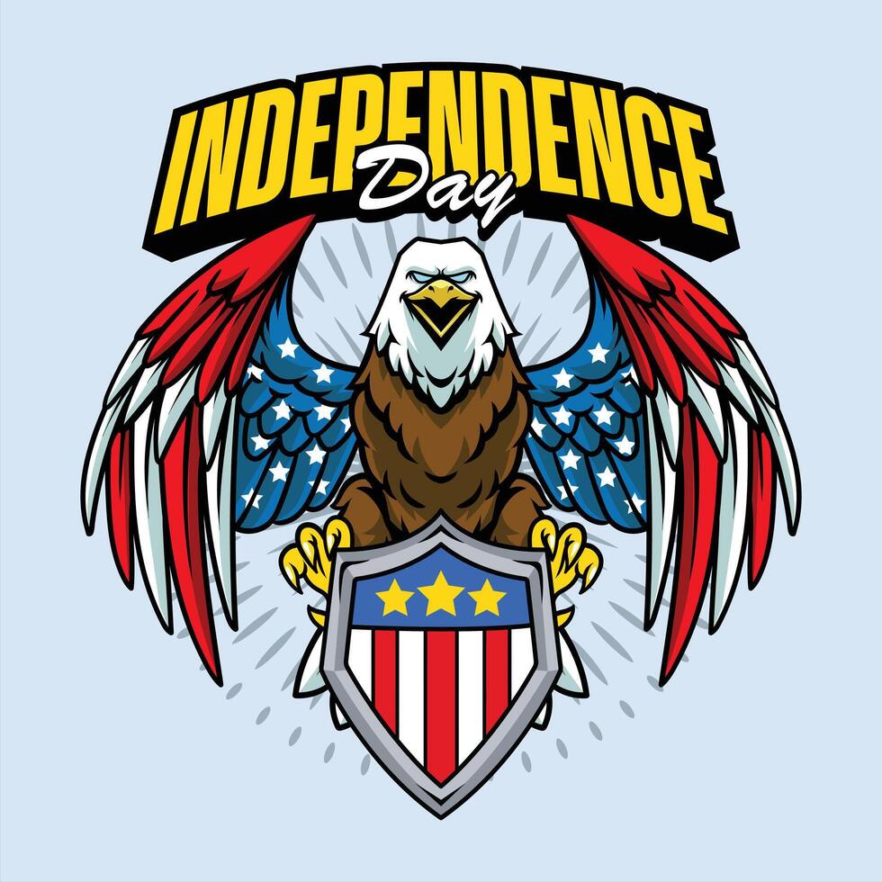Happy Independence Day of America Illustration for social media, flyers, web pages, print media, greeting card, invitation, banner vector