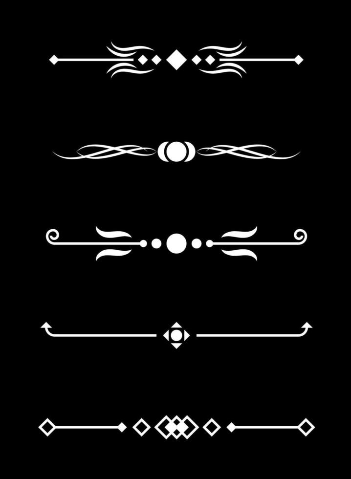 decorative 5 dividers ornaments collection on white colour vector