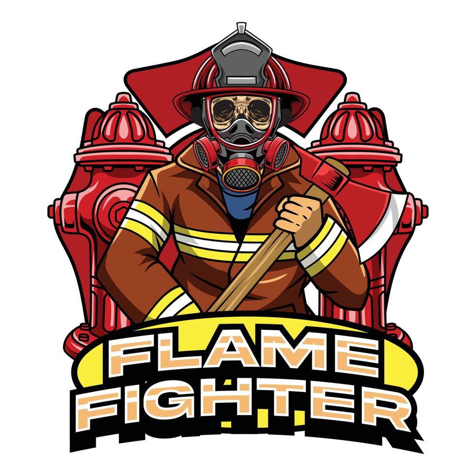 International Firefighter Celebration Illustration for sticker, poster, flyer, brochure, invitation, greeting card, banner, campaign, t-shirt, apparel, social media, template vector