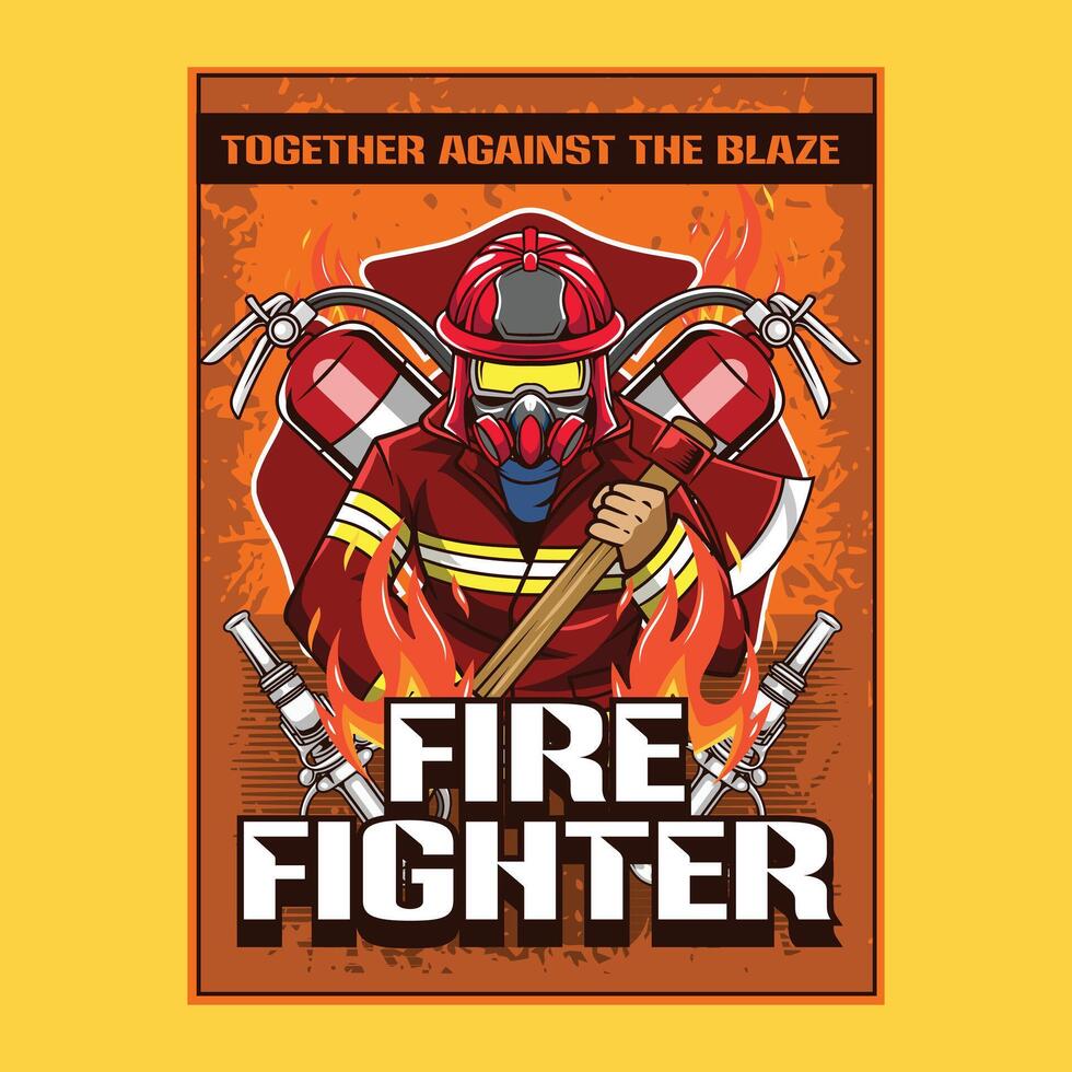 International Firefighter Day May 4 Celebration Illustration for sticker, poster, flyer, brochure, invitation, greeting card, banner, campaign, t-shirt, apparel, social media, template vector
