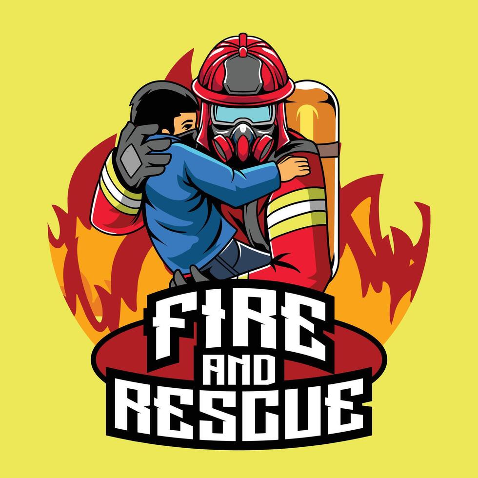 Firefighter Day Illustration for sticker, poster, flyer, brochure, invitation, greeting card, banner, campaign, t-shirt, apparel, social media, template vector
