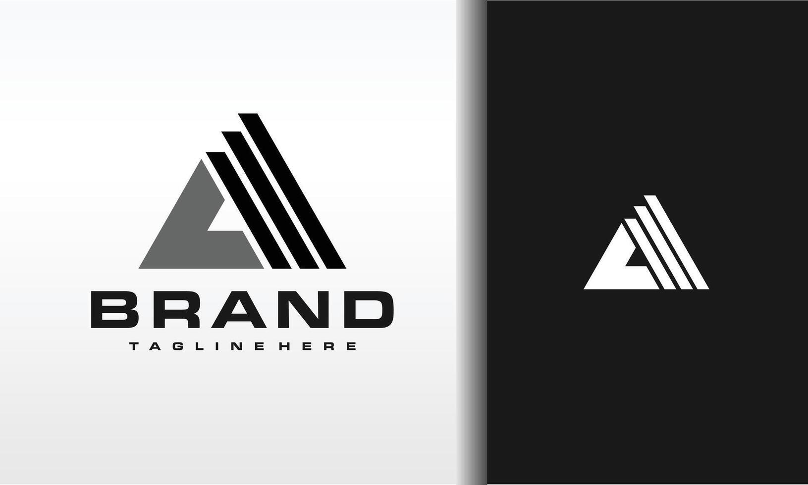 letter A three geometric lines logo vector
