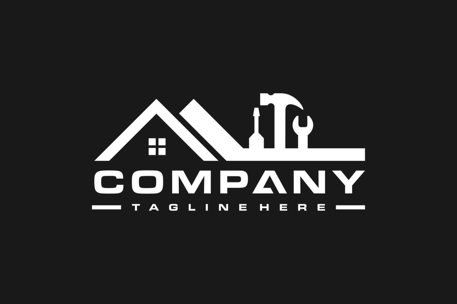 house roof workshop equipment logo vector