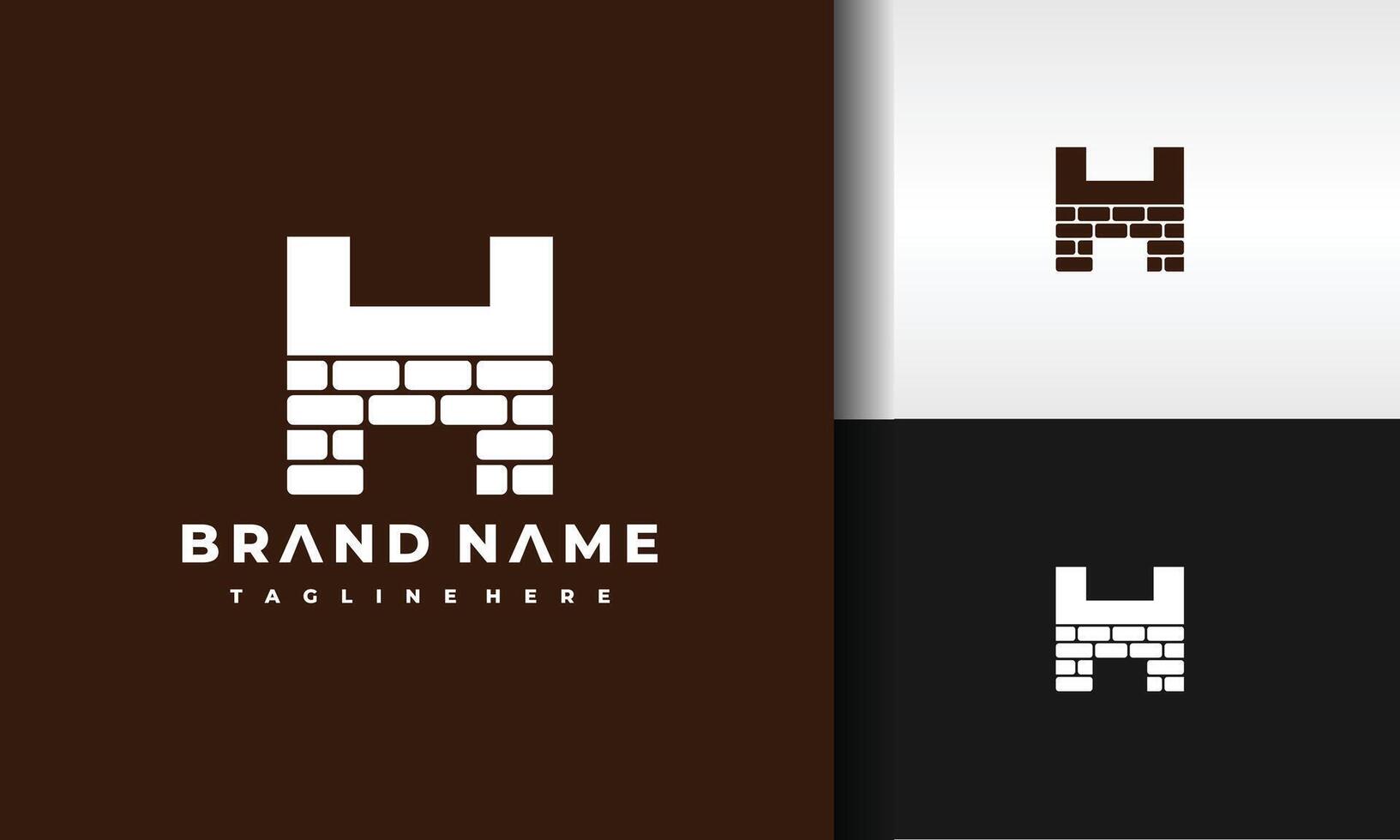 letter H bricks logo vector