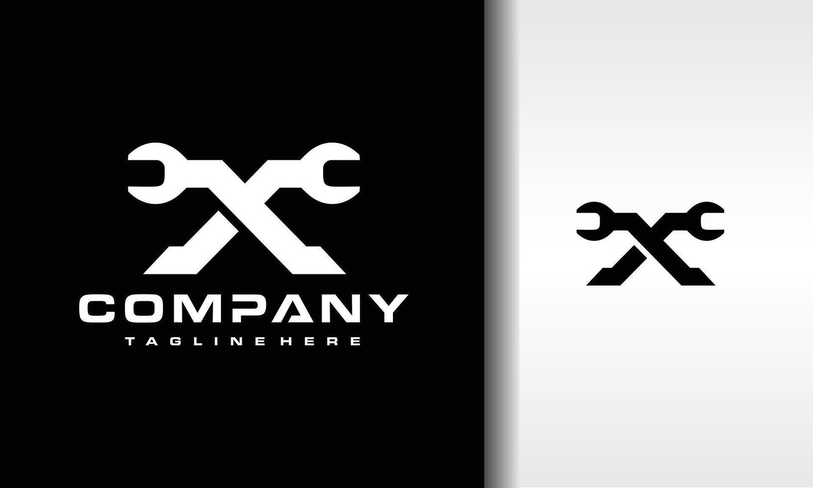 letter X wrench logo vector
