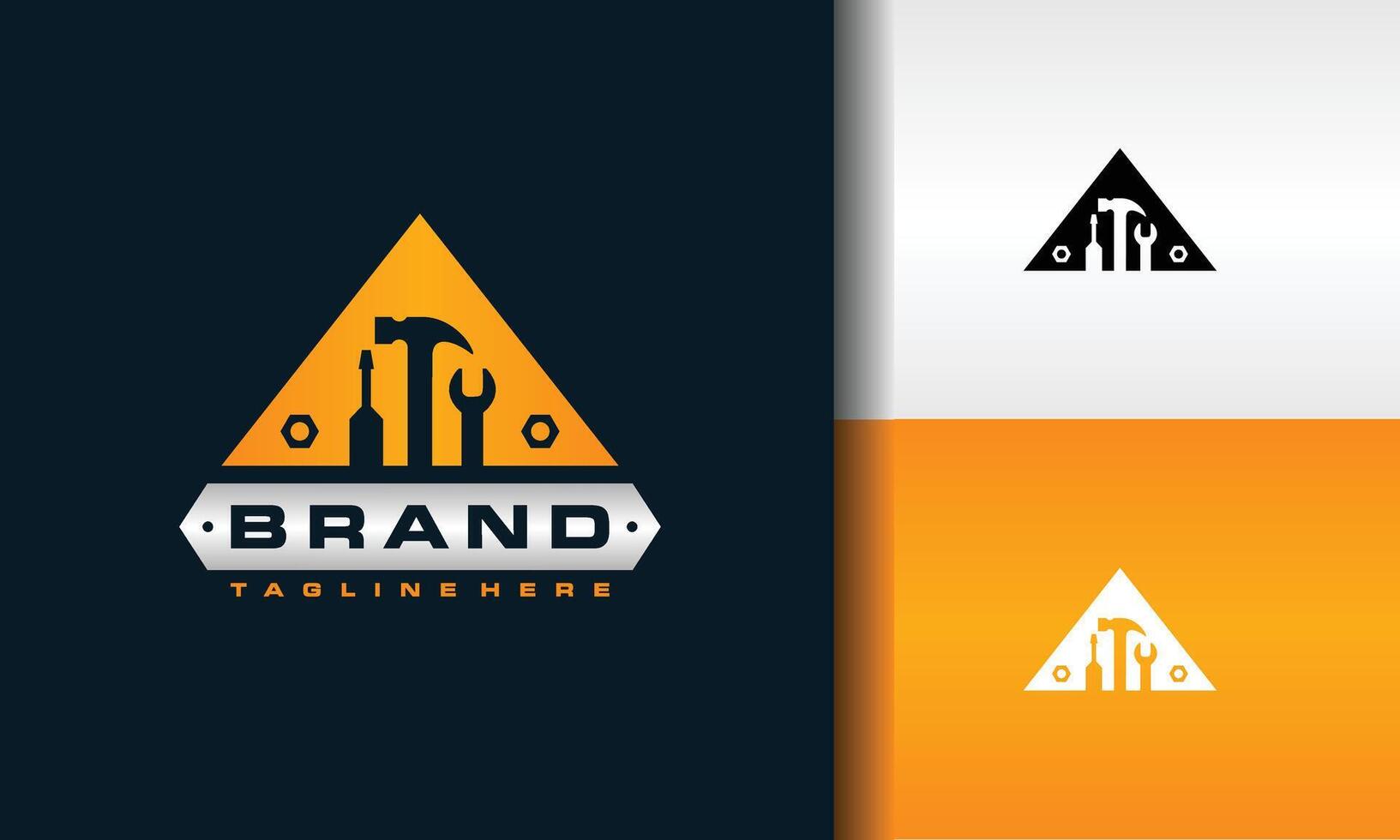triangle workshop equipment logo vector