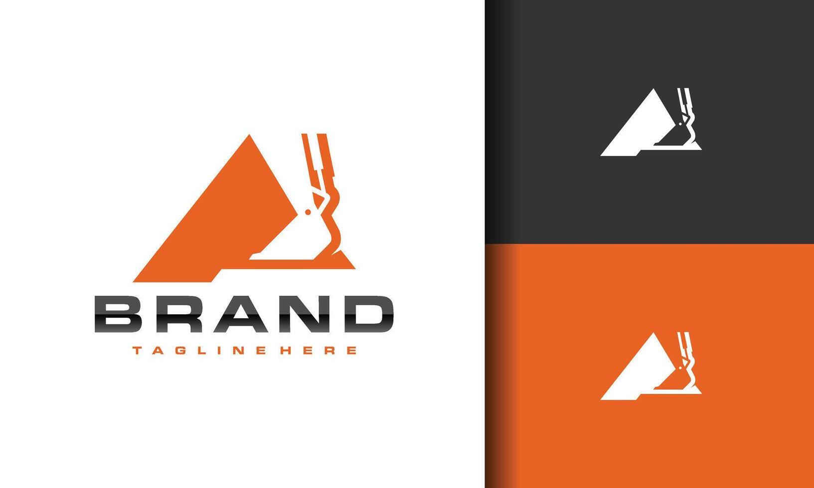 letter A scoop excavator logo vector