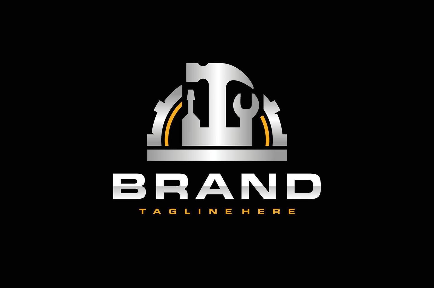 logo gear workshop equipment vector