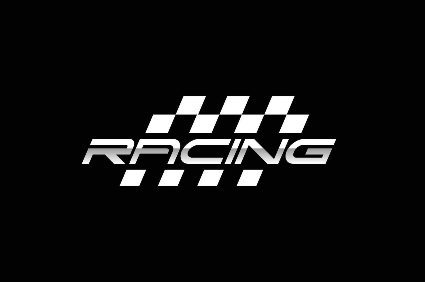 text racing flag logo vector