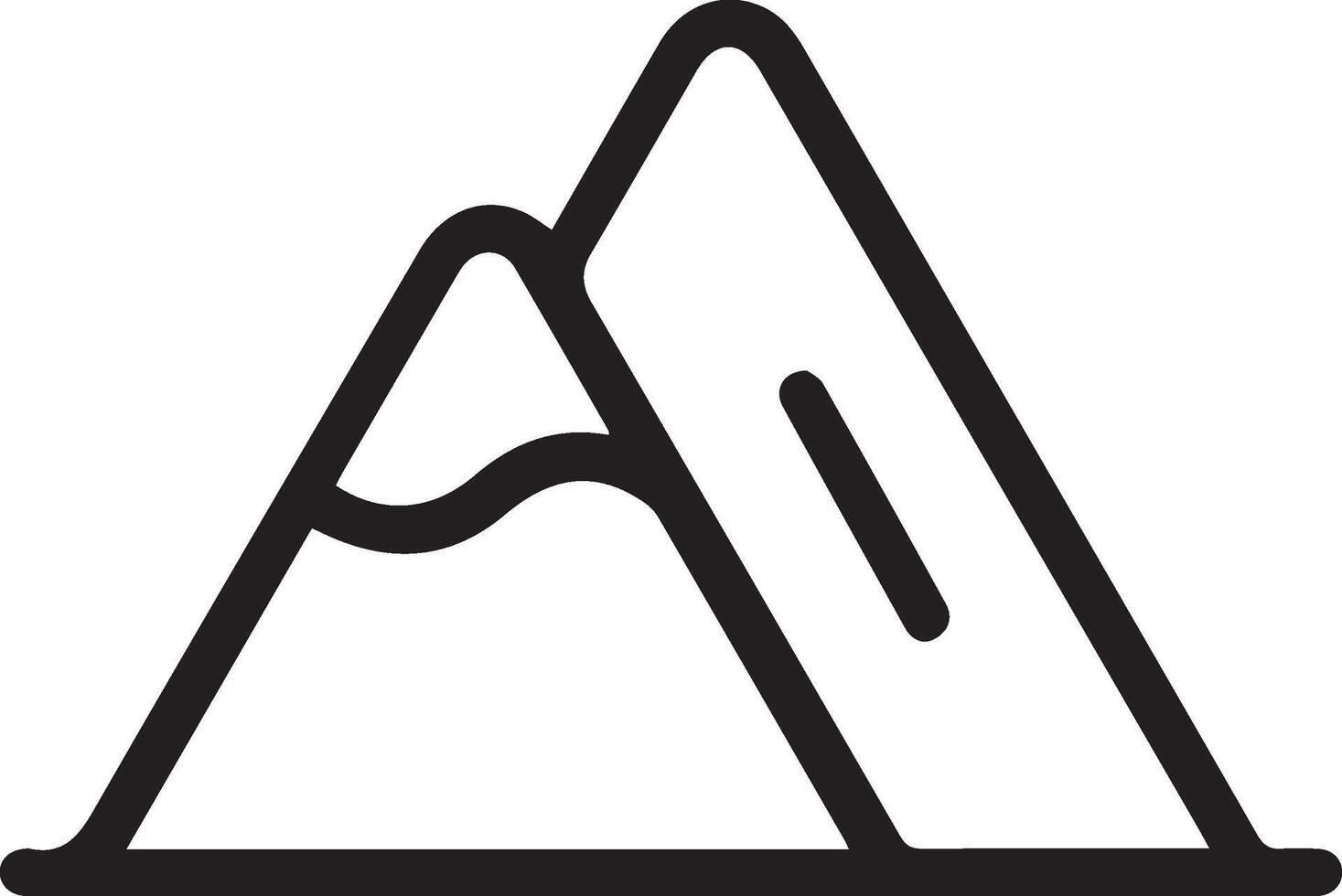 A mountain icon with a mountain peak vector