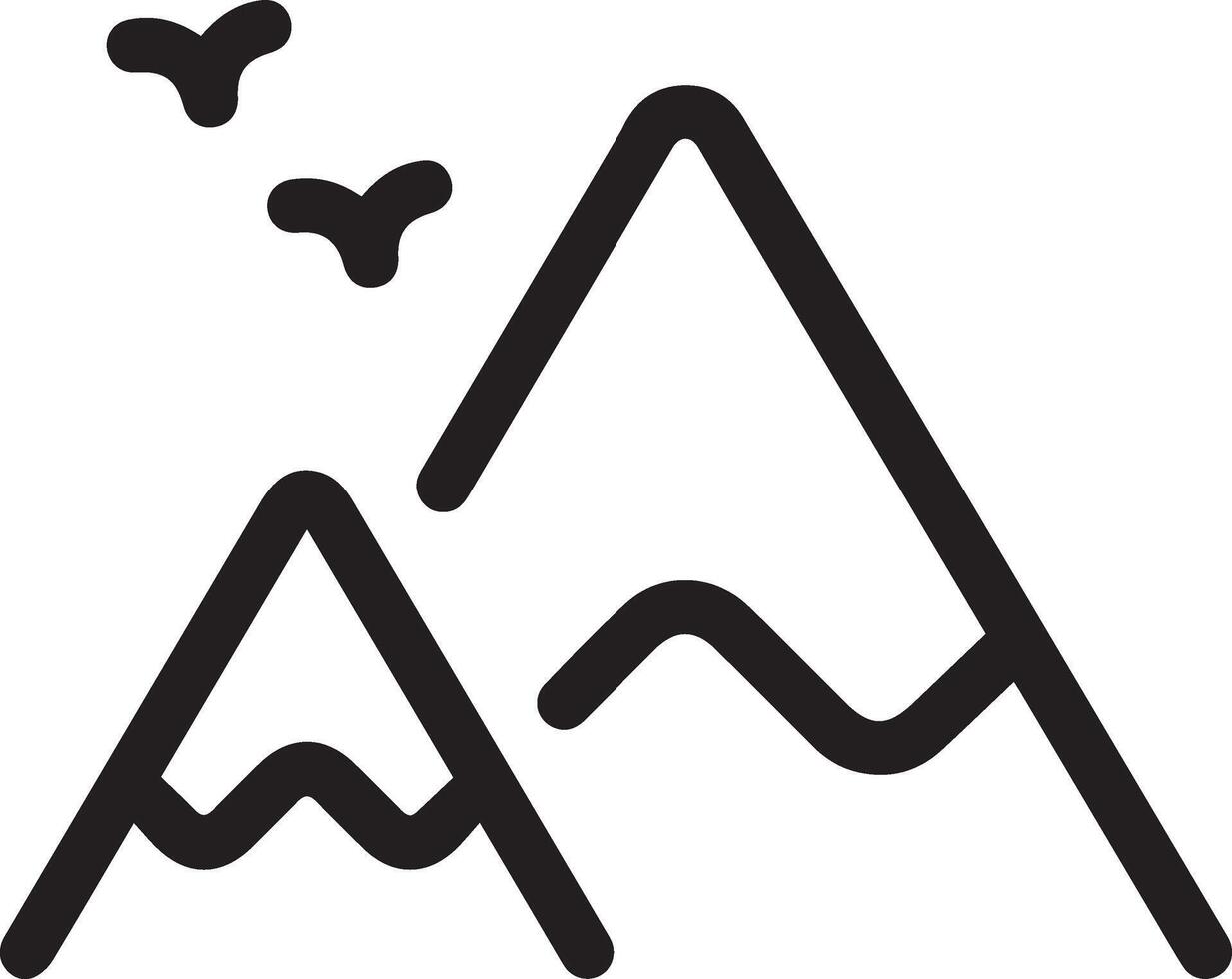 A mountain and a bird flying over it vector