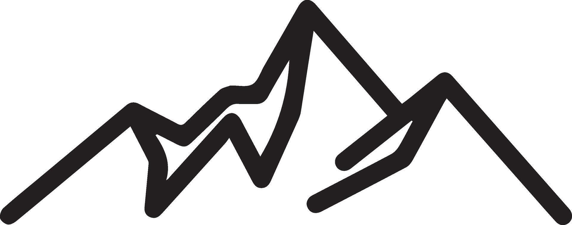 A black and white drawing of a mountain vector