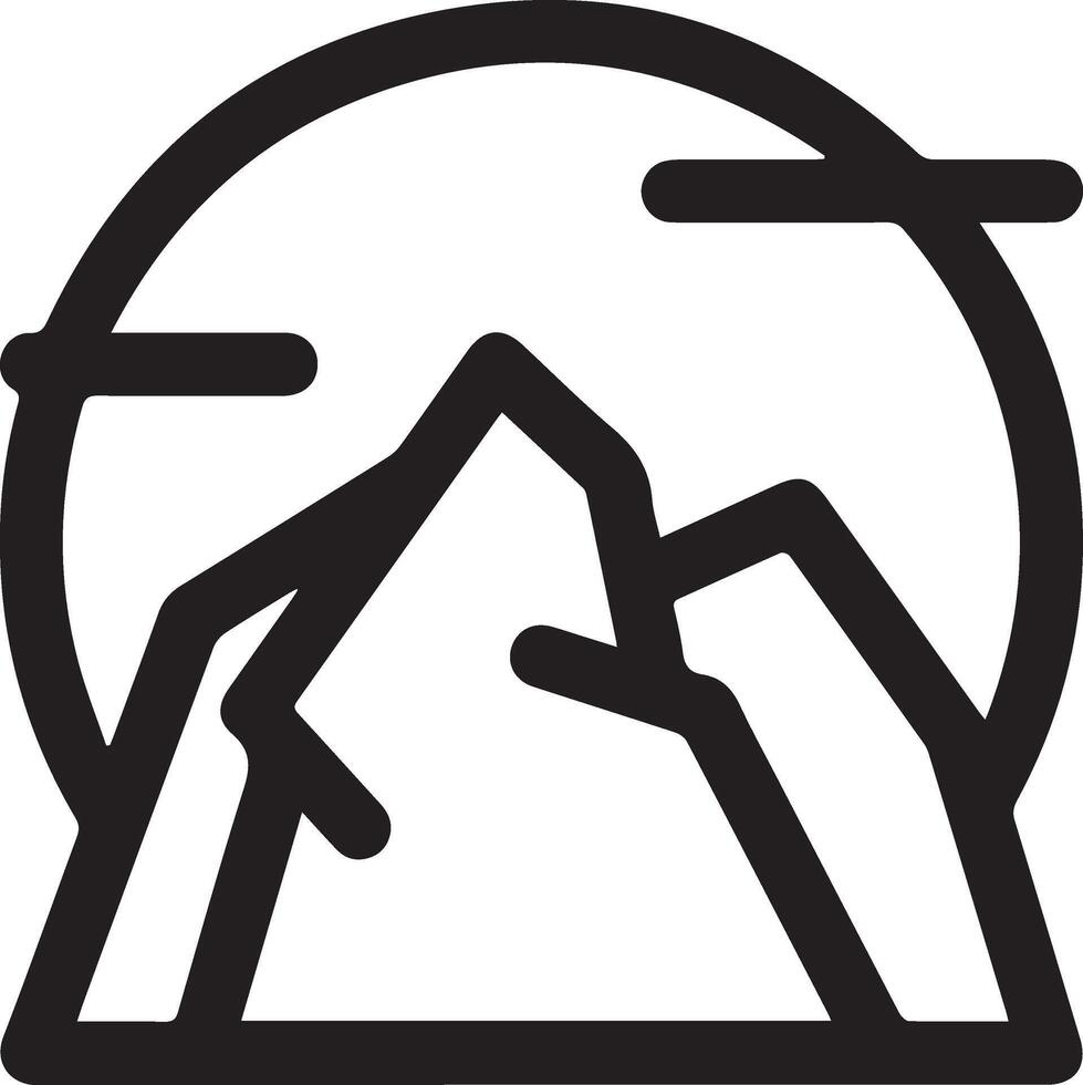 A black and white mountain icon vector