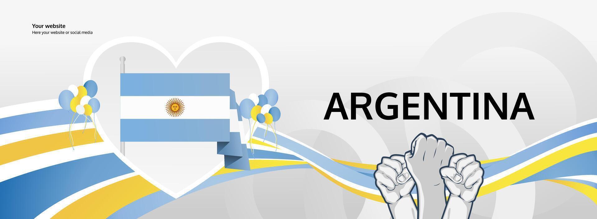 Illustration of a banner symbolizing Argentina love for national independence vector