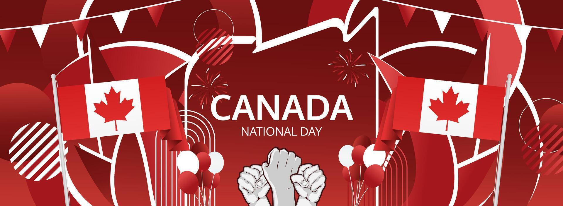 Celebrate the Canadian spirit with a striking abstract design. Ideal for banners, posters, and Canadian holiday greeting cards. vector