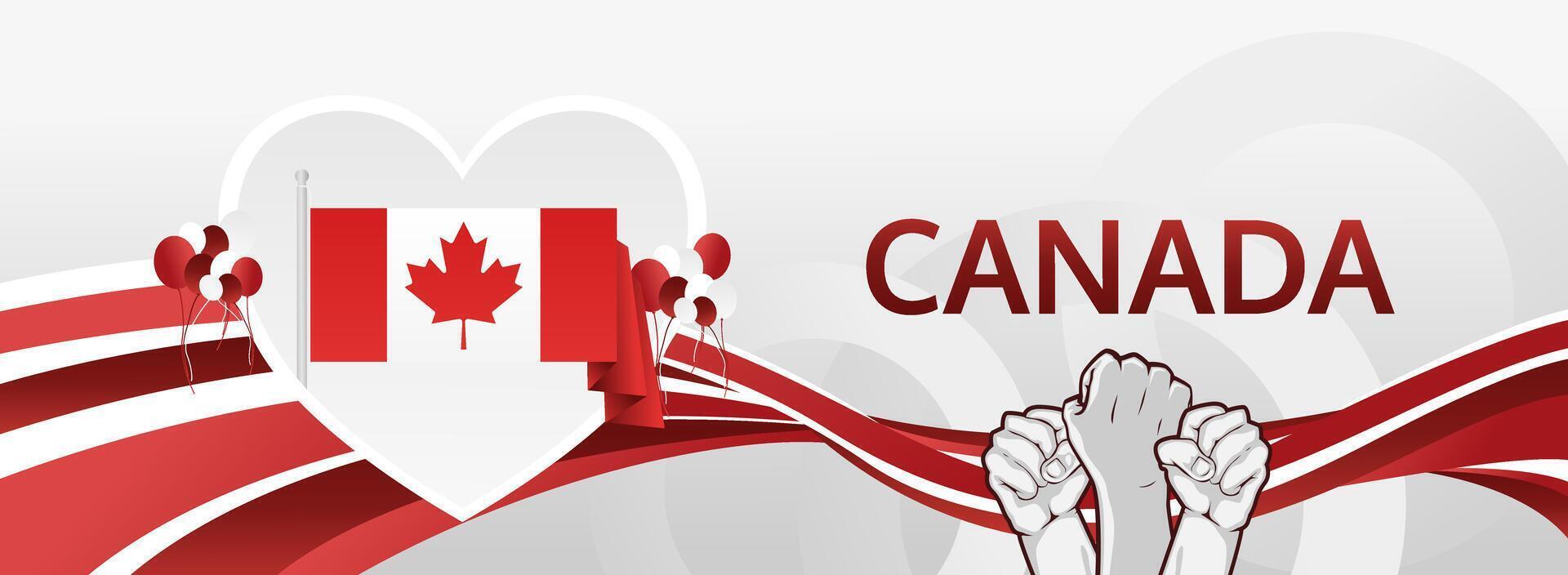 Modern abstract design with Canadian flag colors for a unique Canada Day. Perfect for holiday cards, banners and posters. vector