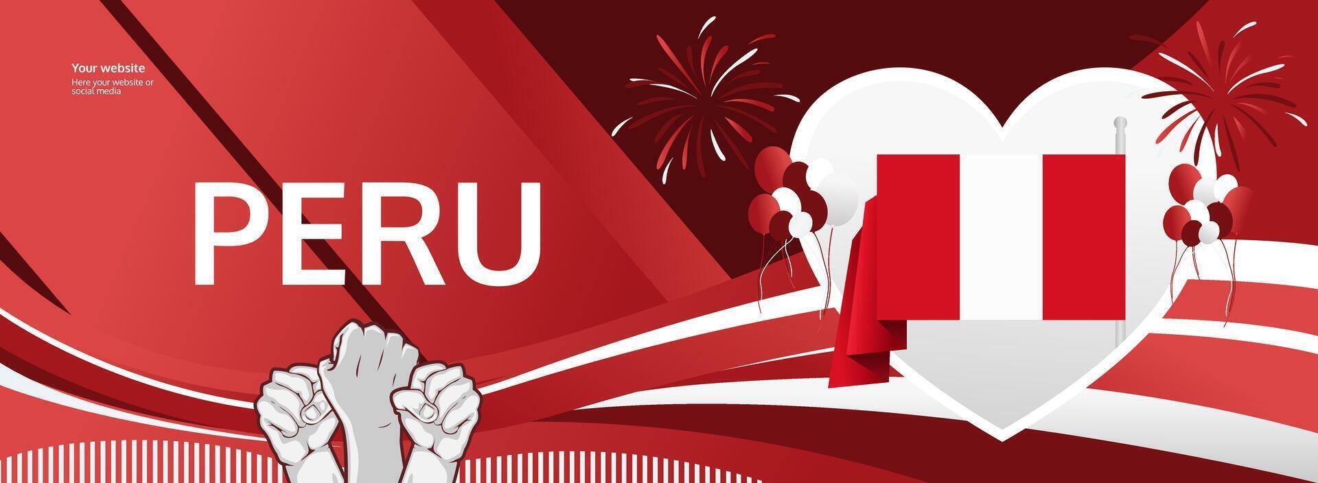 A joyful, colorful tribute to Peru Independence Day, expressing the vibrant spirit of freedom and national pride. vector