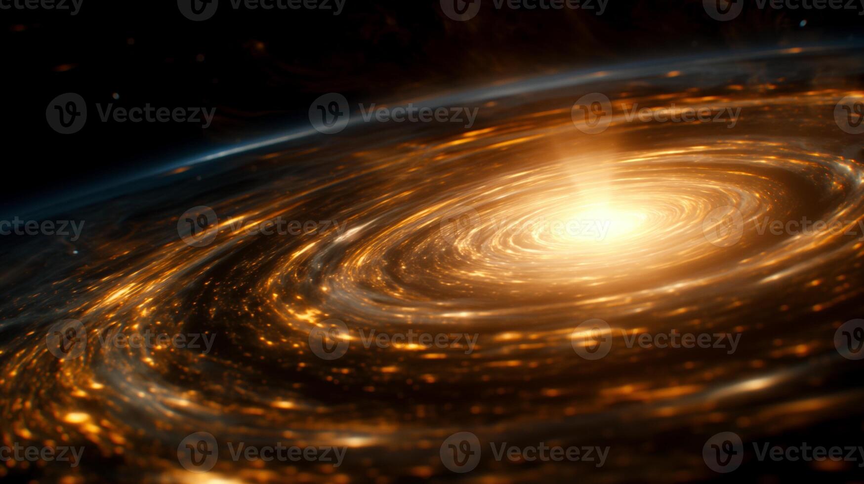 Sparkling galaxy with glowing core image. Amazing luminous cosmic formation in darkness photography scene wallpaper. Discovery outer space structure concept photorealistic photo