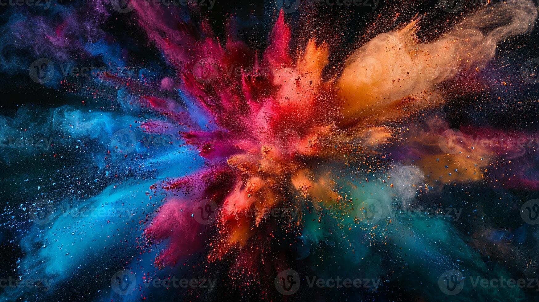 Colorful explosion of particles background image photo