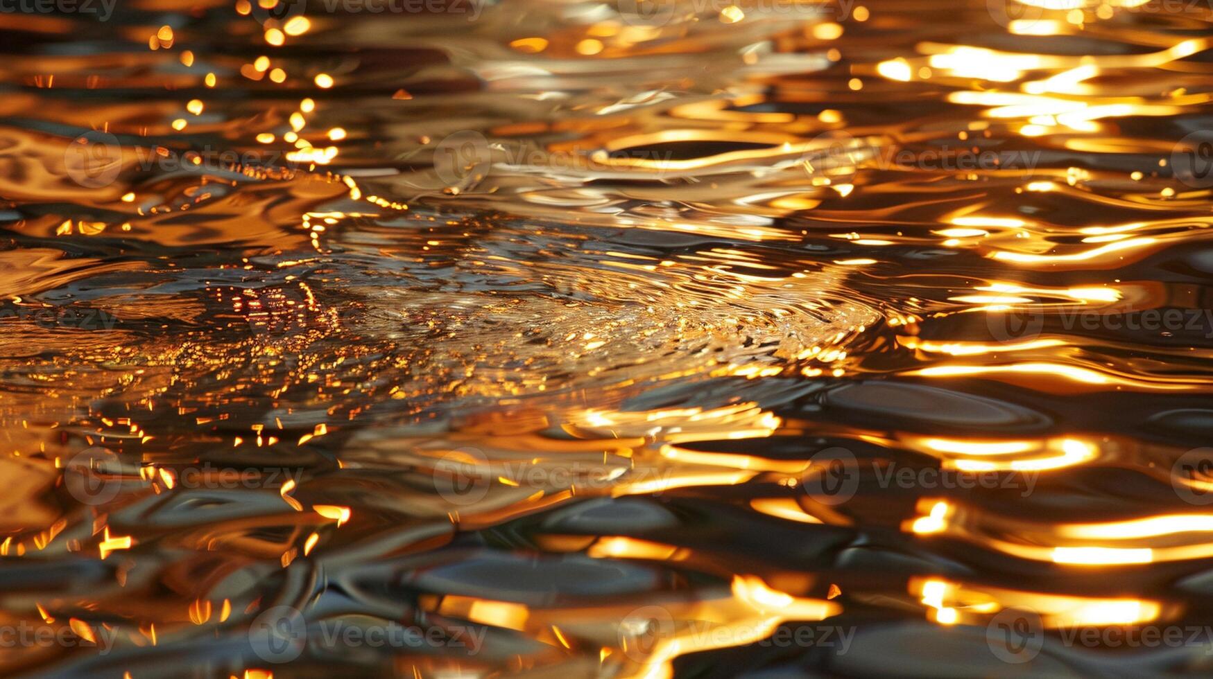 Fiery sunset reflections on rippling water background image photo