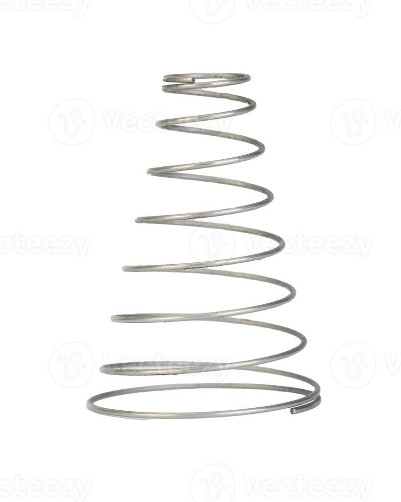 Tapered Metallic Compression Spring Isolated photo