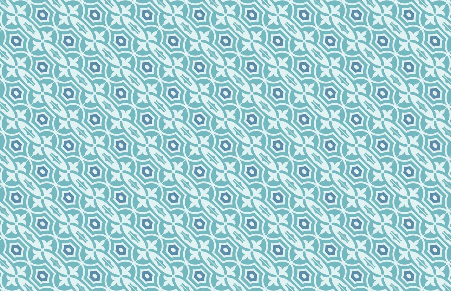 Abstract blue floral tile pattern vector