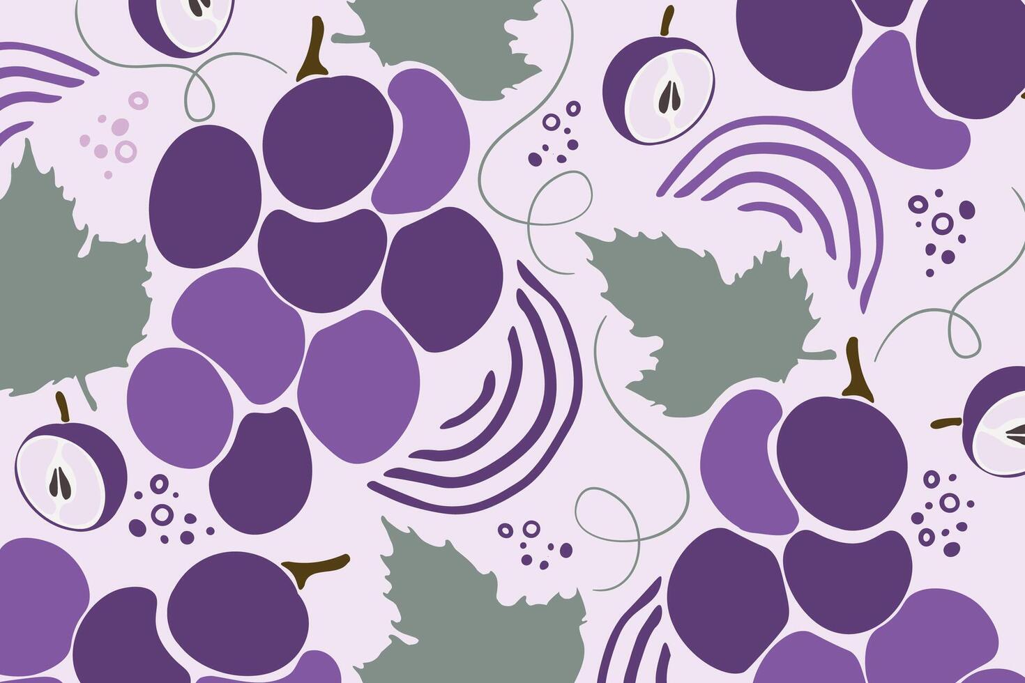 Sweet simple grape in flat design pattern vector