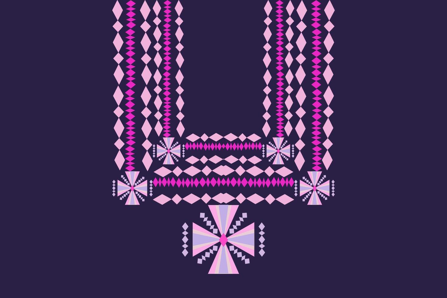 Ethnic neckline pattern,beautiful collar striped ,modern style vector