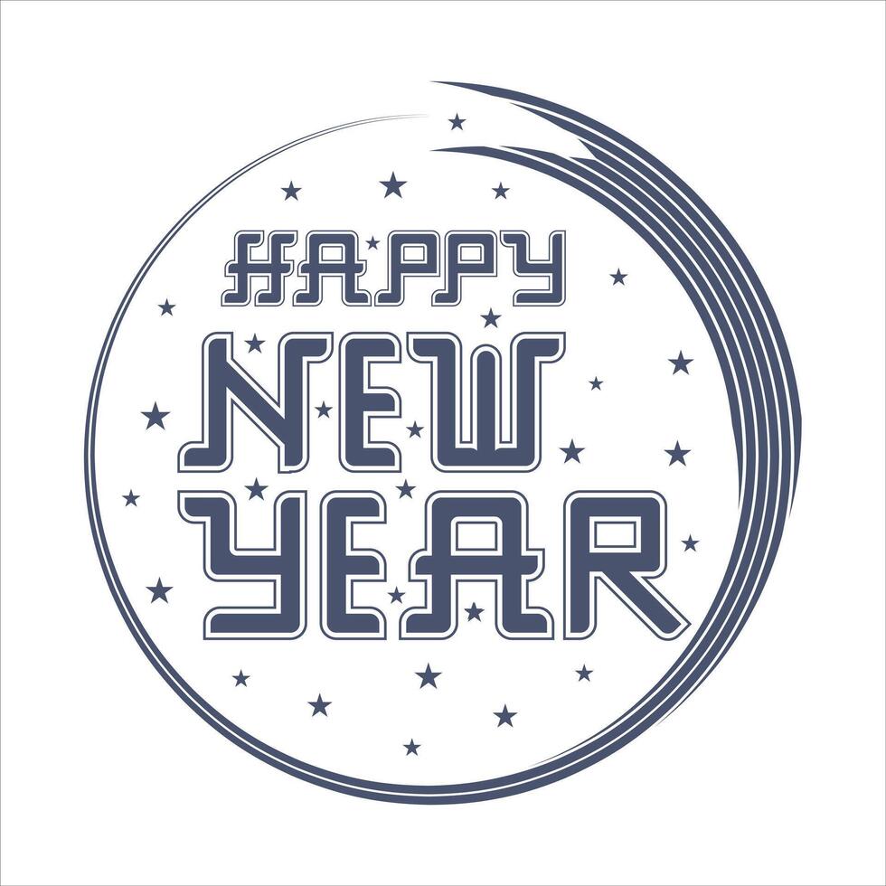 Happy new year typography logo for new year celebration vector
