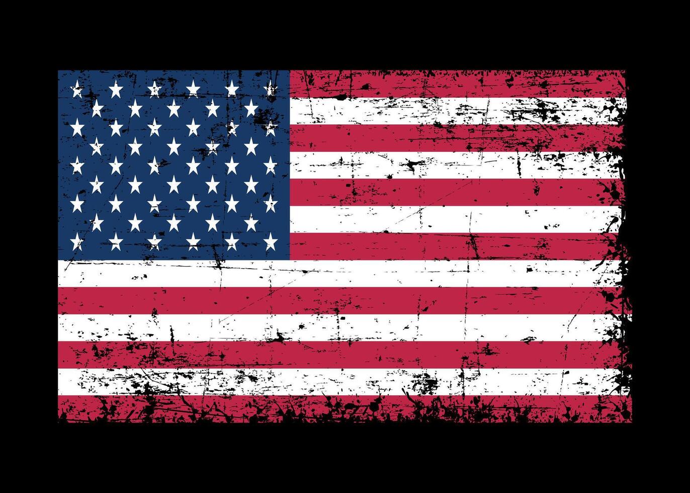 USA Grunge Vintage Flag Design. American Distressed Flag. vector