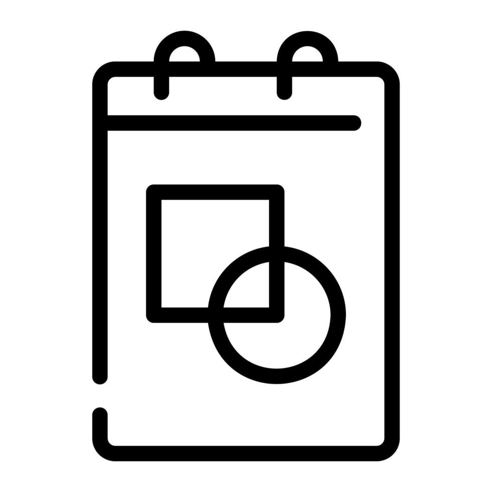 sketchbook outline icon vector
