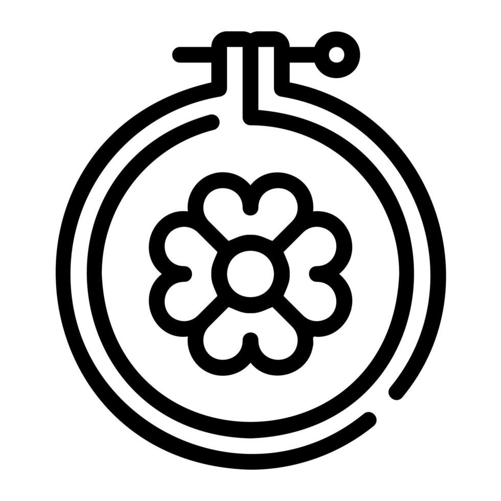 Cross stitch outline icon vector
