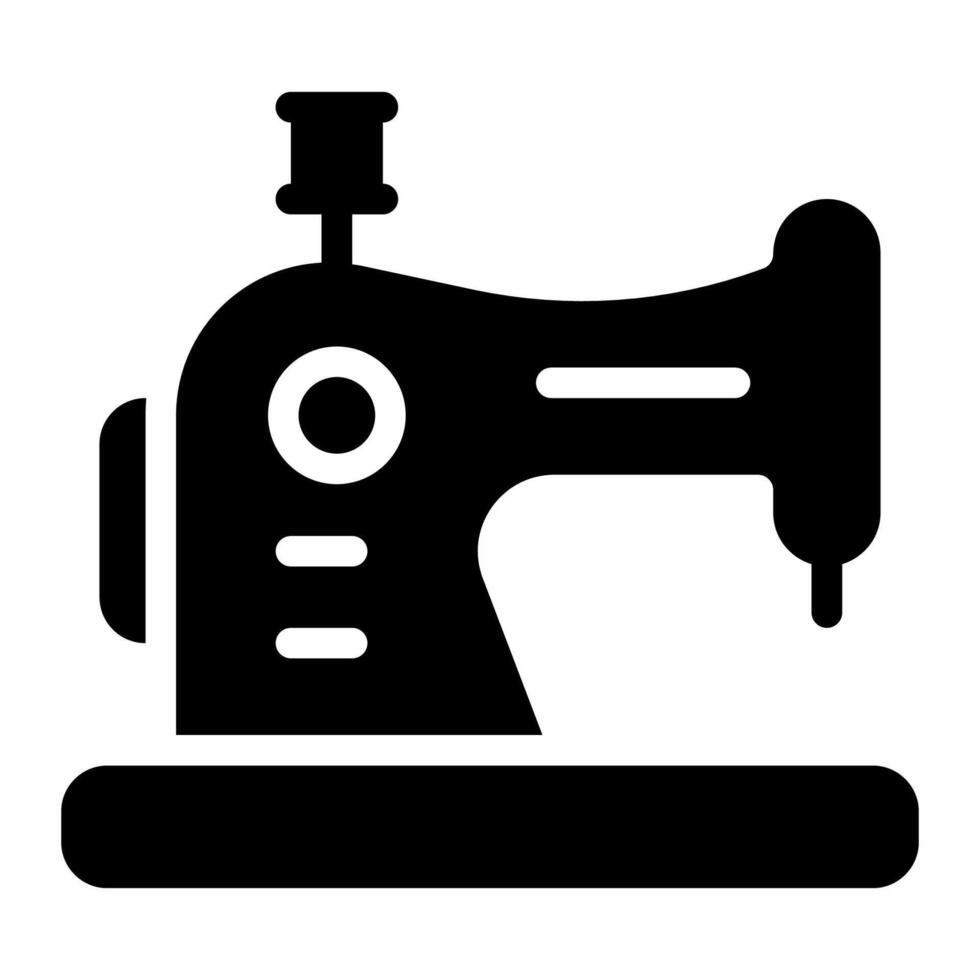 sewing machine Glyph Icon vector