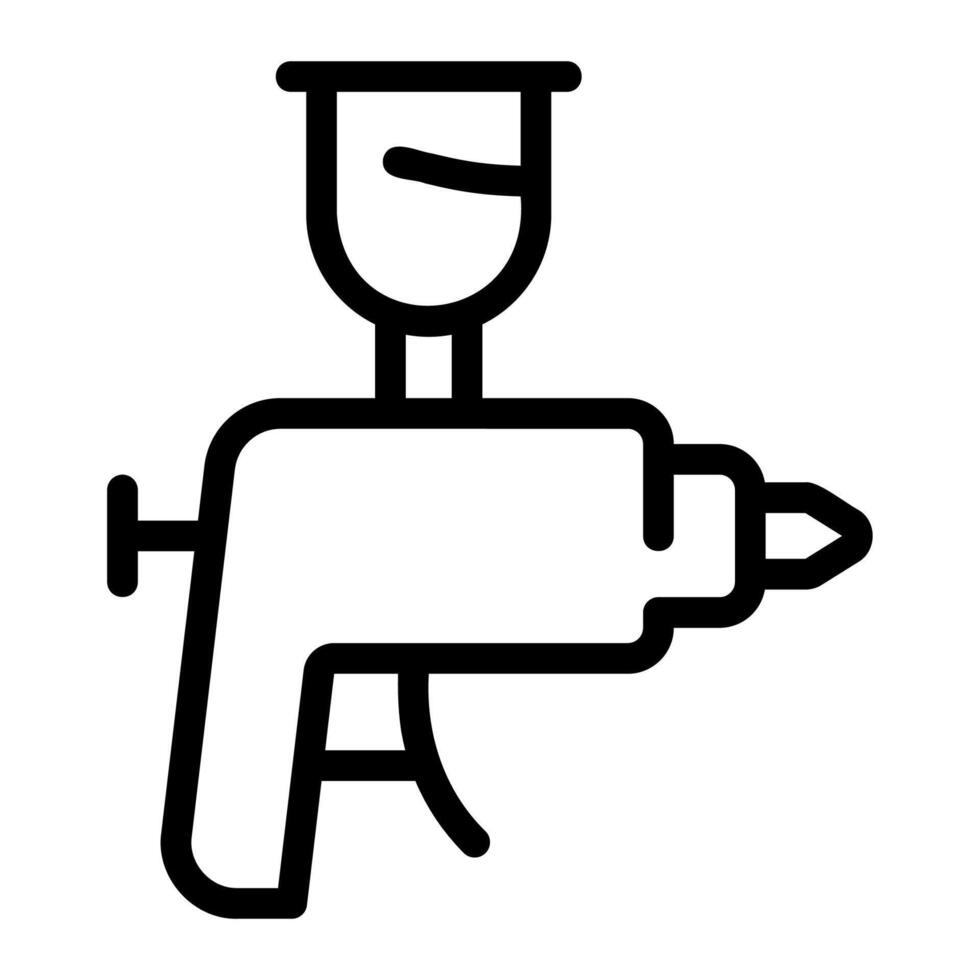 airbrush outline icon vector