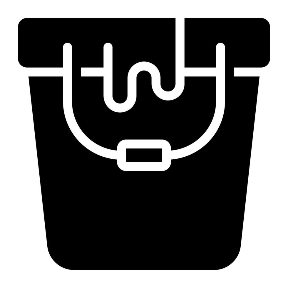 paint bucket Glyph Icon vector