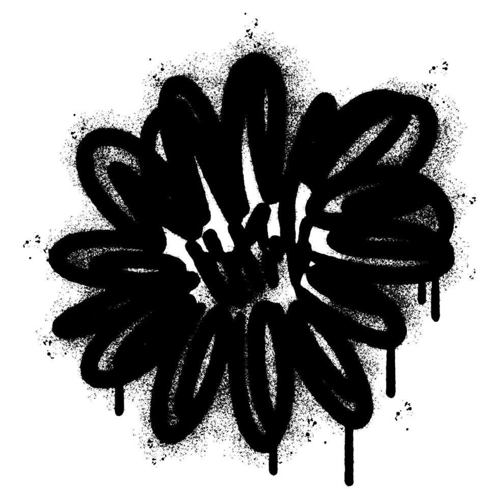 Spray Painted Graffiti flower icon Sprayed isolated with a white background. vector