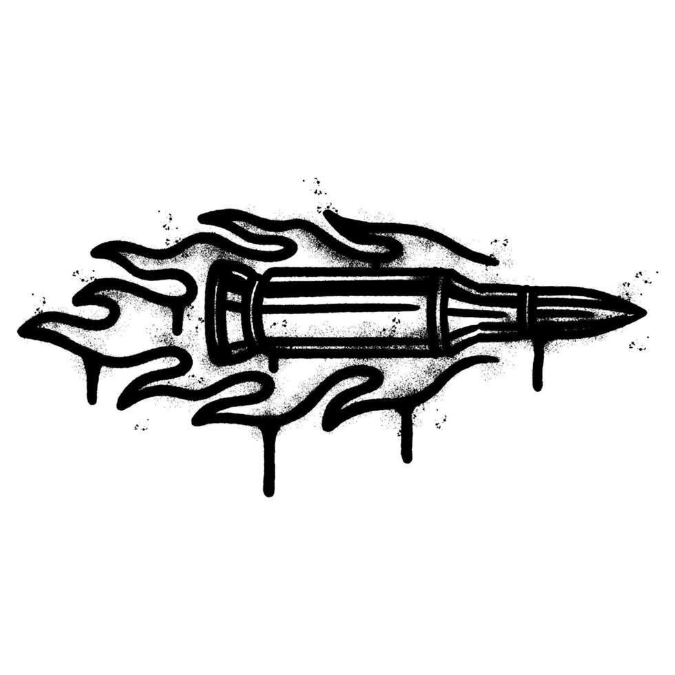 Spray Painted Graffiti Bullet icon isolated on white background. vector