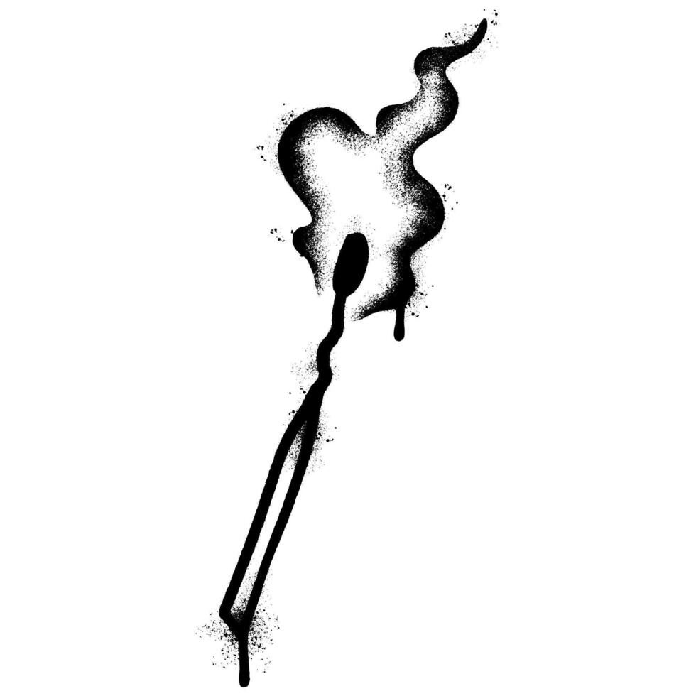 Spray Painted Graffiti Burning match isolated on white background. vector