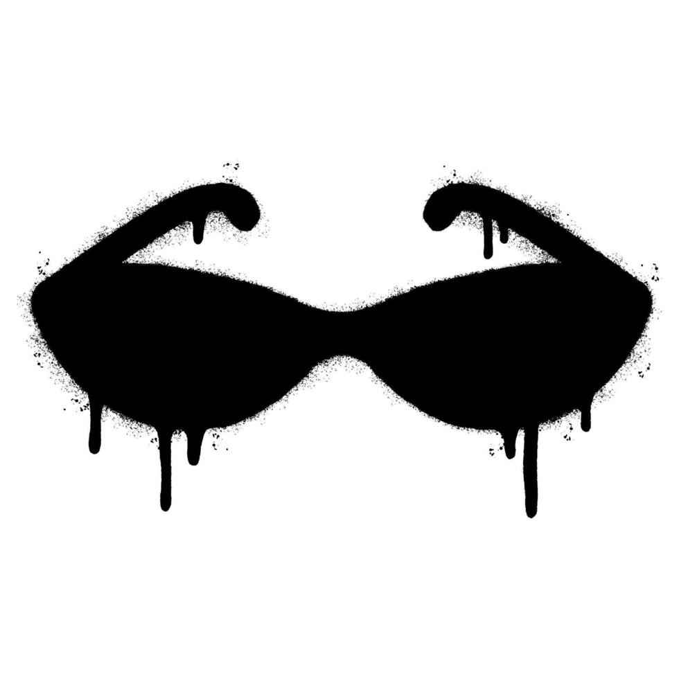 Graffiti spray Glasses icon with a spray in black over white. vector