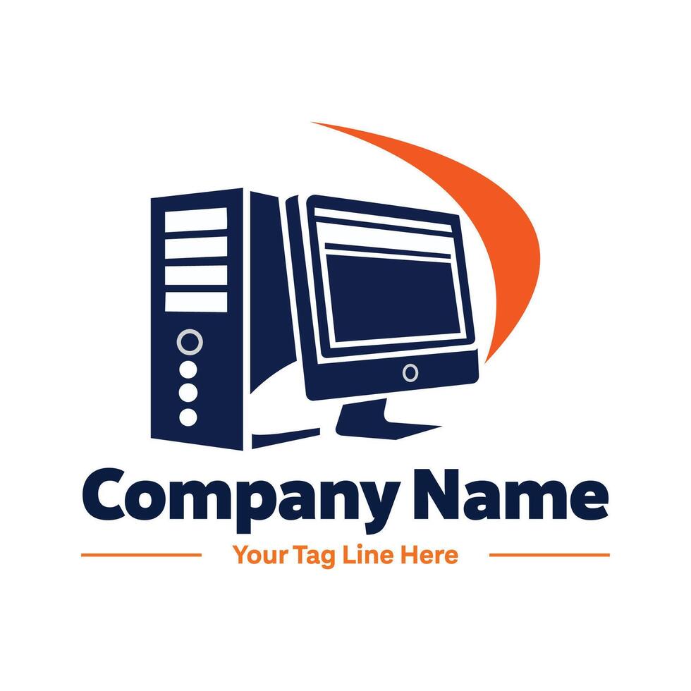 Computer logo, PC Logo Template symbol vector
