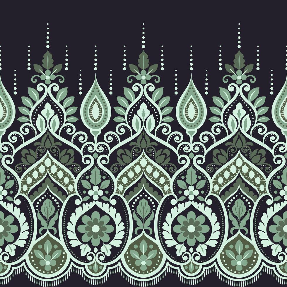 Abstract pattern and Ethnic Textile neckline design and motif for textile vector