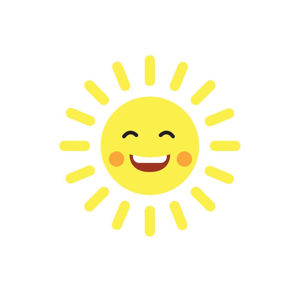 Cute Happy Smiling Sun. Cartoon character. vector