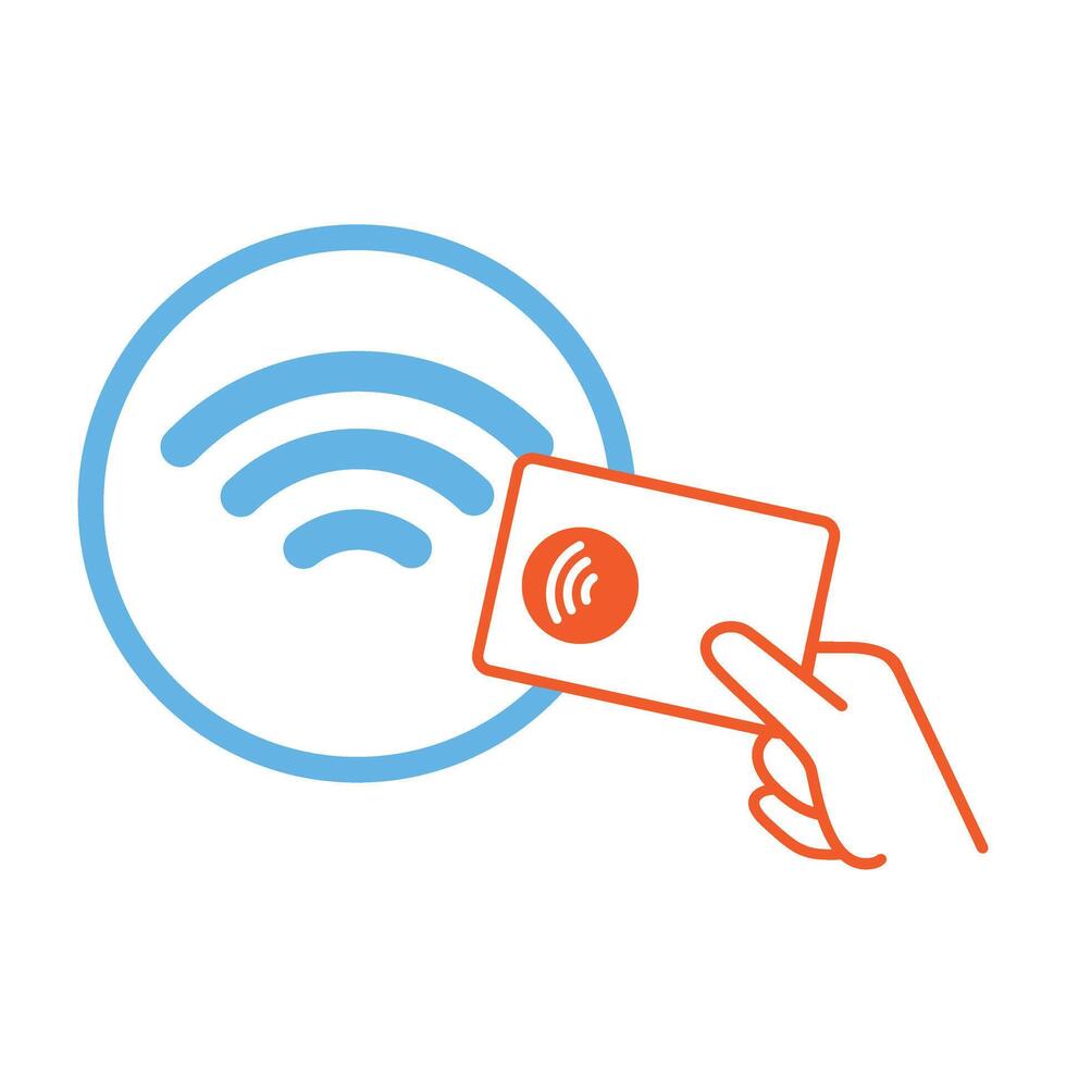 Contactless NFC wireless pay. Credit card nfc payment concept. vector
