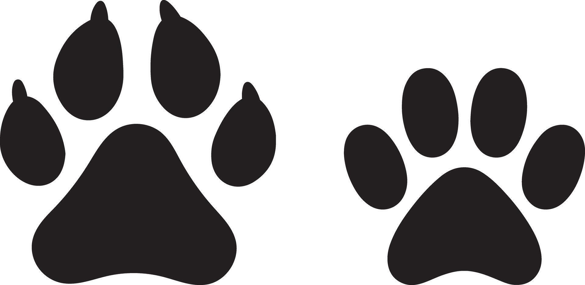 Black Dog and Cat Paw Prints on White Background Perfect for Animal Lovers vector