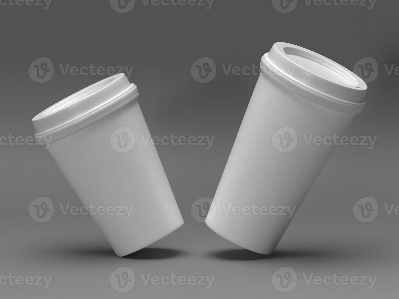 Two Coffee Cups Leaning Together photo