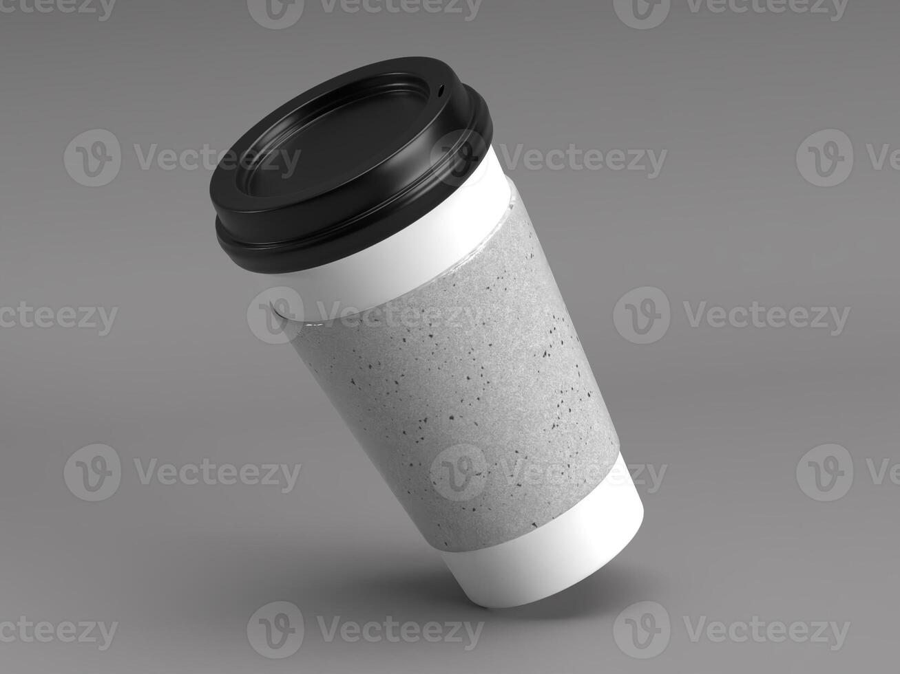 White Blank Tilted Coffee Cup with Lid Medium Size Mockup photo